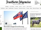 Slovensko zastavilo navýení, píe nmecký Frankfurter Allgemeine (12. íjna
