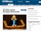 Slovensko odmítlo navýit záchraný fond, píe CNN (12. íjna 2011)