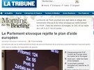 Slovensko odmítlo plán evropské pomoci, napsal francouzský Le Tribune (12.