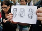 Karikatura ti bvalch prezident Ronald Reagan (zleva), Bill Clinton a George