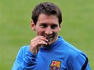 NA TRÉNINKU. Lionel Messi na podveerním tréninku ped stedením zápasem Ligy