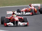 MARNÝ BOJ. Jezdci stáje Ferrari Alonso a Massa se na stupn vítz pi Velké