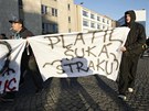 Slávistití píznivci projevili pi svých protestech proti nástupu trenéra