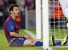 ZASE NE. Lionel Messi z Barcelony mí do plzeské branky znovu nedotlail. 