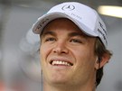 Nico Rosberg ze stáje Mercedes sleduje prbh tréninku na Velkou cenu Korejské
