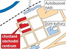 Plánek umístní nového obchodního centra ve Zlín