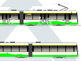 Jeden ze t vtznch nvrh na novou podobu tramvaj. Jeho autorem je