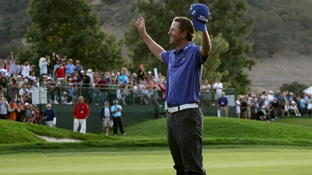 Americký golfista Bryce Molder se raduje z vít�zství