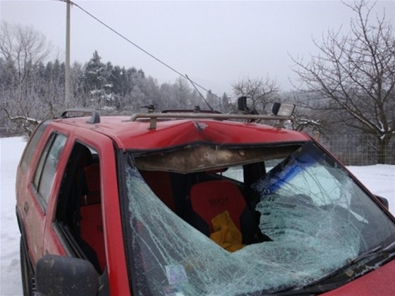 Auto po sráce se zví