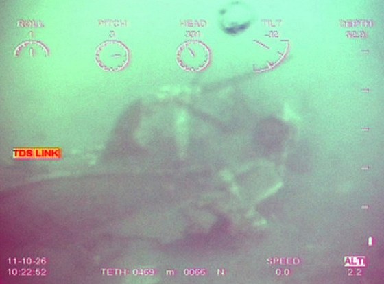 Snímek ponorky nalezené v Papui-Nové Guineji (28. íjna 2011)