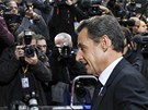 Francouzský prezident Nicolas Sarkozy na summitu v Bruselu.