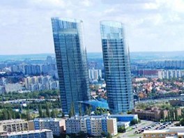 Vizualizace mrakodrap, kter chce spolenost PPF postavit v Praze na Chodov.