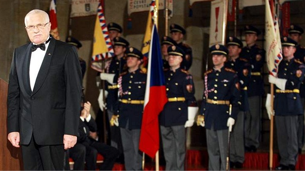 Prezident Václav Klaus při udělování státních vyznamenání ve Vladislavském sále