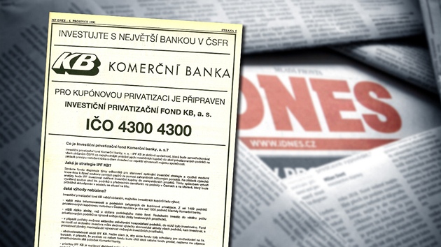 Inzerce investiního fondu Komerní banky ped první vlnou kupónové privatizace