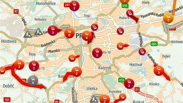 TomTom HD Traffic - aktuální doprava  Praze