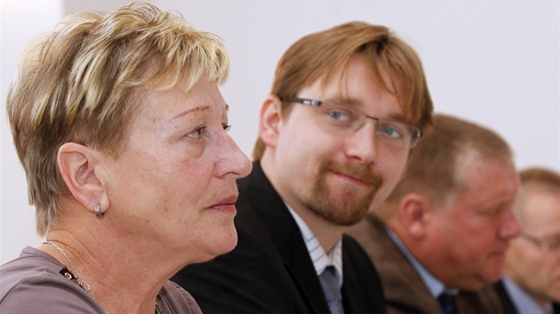 Ministr dopravy Pavel Dobe� se starostkou Lázní Bohdane� Kv�toslavou Jení�kovou