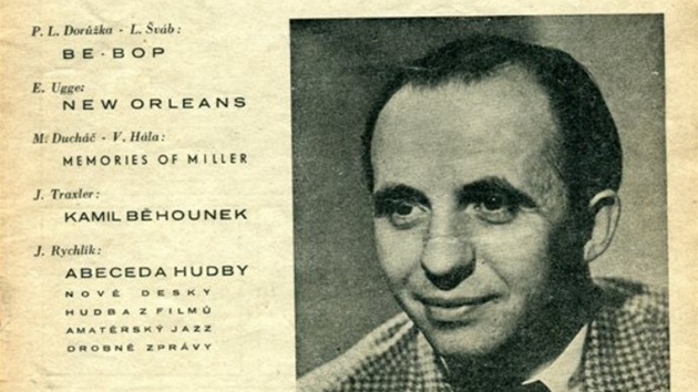 Karel Vlach na titulní stránce 5. �ísla 1. ro�níku �asopisu Jazz (1947)