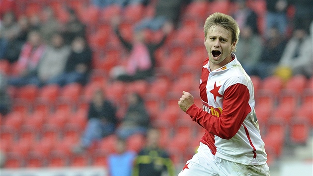 Takhle slavil Martin Hurka premiérový gól v dresu Slavie. Bude se mu da�it na �i�kov�?