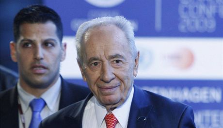 Izraelský prezident imon Peres na závreném jednání v Kodani (18.12.2009)