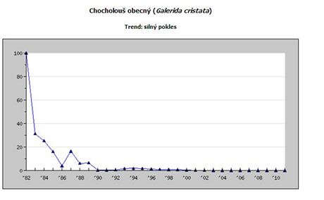 Graf sledujc poetnost populace chocholoue obecnho