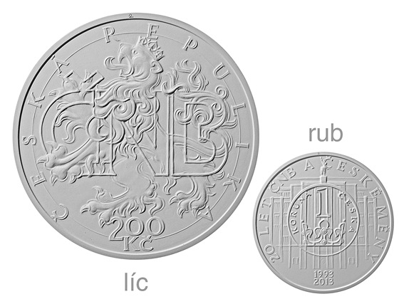 Návrh A - pamtní stíbrná mince, kterou eská národní banka vydá k výroí 20
