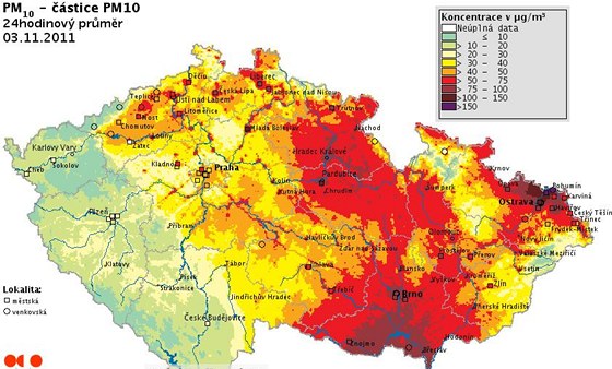 Inverze a tm pdem vysok koncentrace poltavho prachu trp vtinu eska.