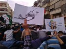 Protesty proti Asadov reimu ve mst Homs (1. listopadu 2011)