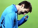 Lionel Messi pi tréninku v praském Edenu