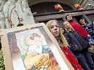 Na Mariánském námstí v Praze se 3. listopadu konala demonstrace odprc