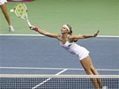 LADNÝ ÚDER. Maria Kirilenková se natahuje po míi bhem finále Fed Cupu proti...
