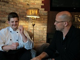 Zdenk Pohlreich s kuchaem Ondrou z Ostravy (23), kuchaem restaurace Cafe...