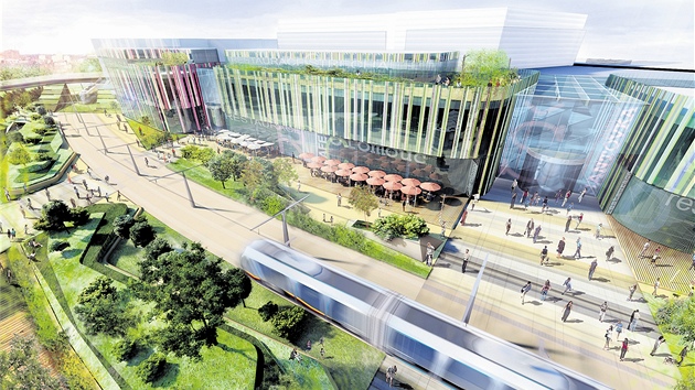 Jedna z vizualizací nabízejících pohled na budoucí nákupní centrum Šantovka.