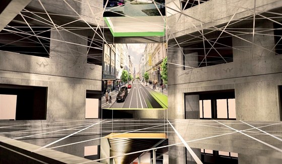 Vizualizace: vítzný studentský návrh konceptu výstavy v nových prostorách FA