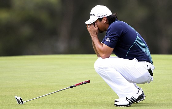 Jason Day po neúspném úderu na golfovém Australian Open.