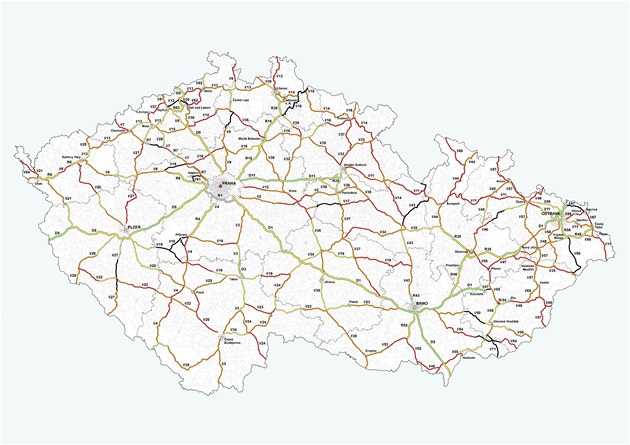 Mapa rizikovosti �eských silnic pro rok 2011 