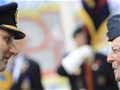 Belgický korunní princ Filip promlouvá v Bruselu pi oslavách 93. výroí konce