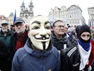 Protivládní demonstrace na Staromstském námstí v Praze. (17. listopadu 2011)