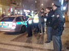 Policie na I.P.Pavlova, kde anonym ohlsil bombu