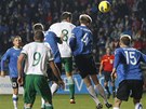 Irský fotbalista Keith Andrews (. 8) stílí gól v baráovém duelu v Estonsku.
