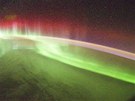 Ji�ní polární zá�e zachycená z vesmírné stanice ISS.