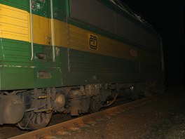 Vykolejen lokomotiva u Rosic nad Labem (17. listopadu 2011)