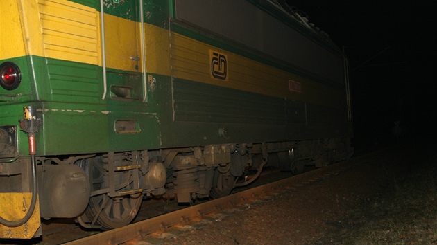 Vykolejen lokomotiva u Rosic nad Labem (17. listopadu 2011)