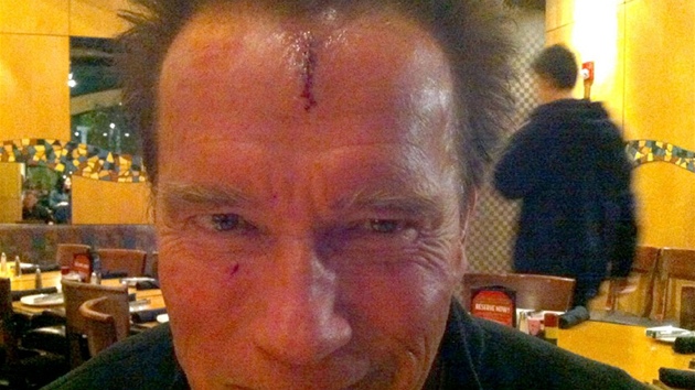 Arnold Schwarzenegger si pi naten rozsekl elo