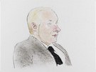 Anders Behring Breivik na kresb ze soudní sín (14. listopadu 2011)