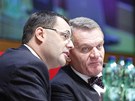 Boris astný a Bohuslav Svoboda (oba ODS) pi jednání praského