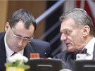 Boris astný a Bohuslav Svoboda (oba ODS) pi jednání praského