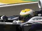 Rubens Barrichello pi tréninku na Velkou cenu Brazílie. 