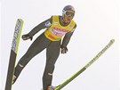 VE VZDUCHU. Rakouský skokan na lyích Gregor Schlierenzauer v souti drustev