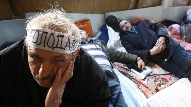 Protesty černobylských záchranářů na Ukrajině (27. listopadu 2011)
