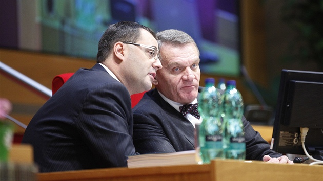 Boris Šťastný a Bohuslav Svoboda (oba ODS) při jednání pražského